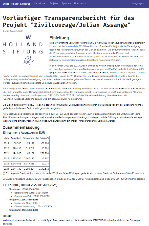 1/12 Wau Holland Foundation (WH) has published a "preliminary ...
