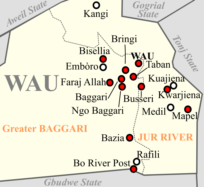 2016–17 Wau clashes locations