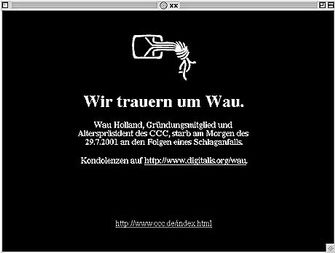 Trauer um Wau Holland: Startseite des CCC